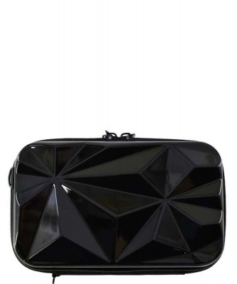 ABS Plastic Geometric Mini Crossbody Bag PC712 BLACK